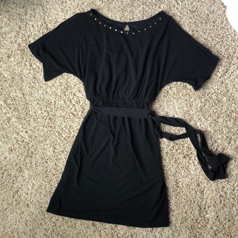 BCX Little Black Dress with Gold Embellishments
